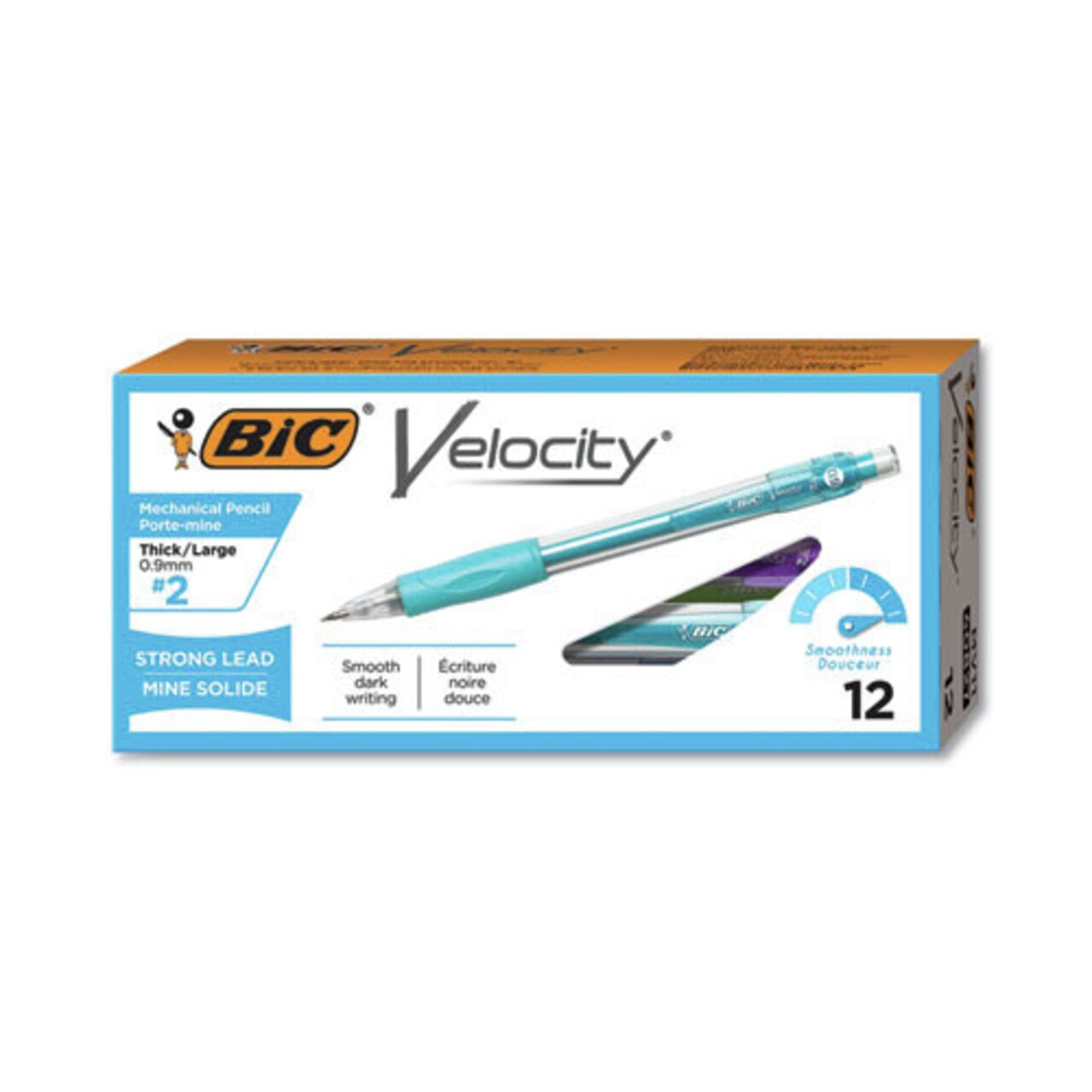 BIC 0.9 mm HB (No. 2) Velocity Original Mechanical Pencil - Black Lead/Turquoise Barrel (1-Dozen)